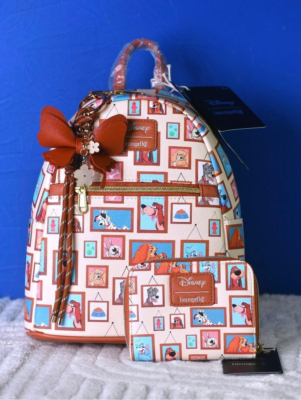 Loungefly Disney Dogs Gallery Mini Backpack & Wallet - NWT